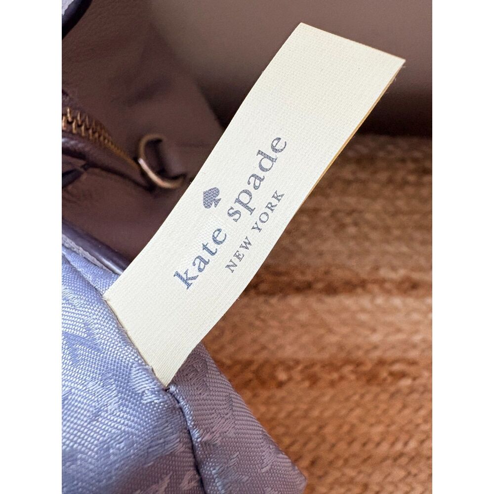 Authentic Kate Spade Larchmont Avenue Evangelie Nude Gray Handbag Satchel Cross - Picture 12 of 15